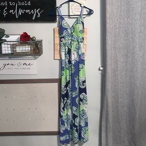 Gorgeous Blue & Green Maxi Dress